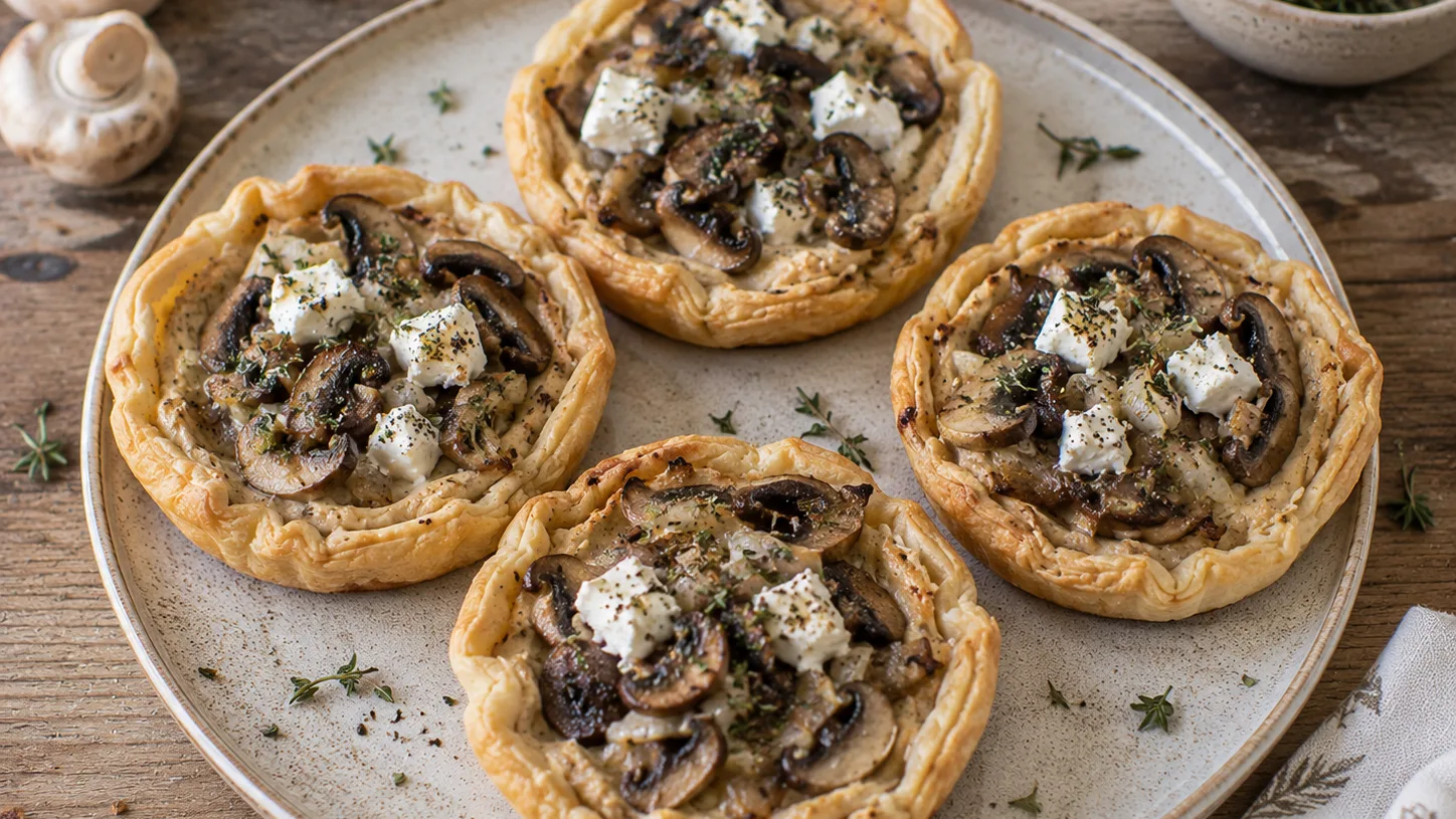 Tartelettes à l'houmous et aux champignons